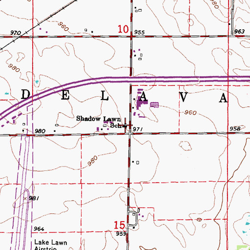 Topographic Map of Shadow Lawn School, WI