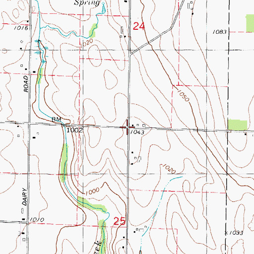 Topographic Map of Shady Grove School, WI