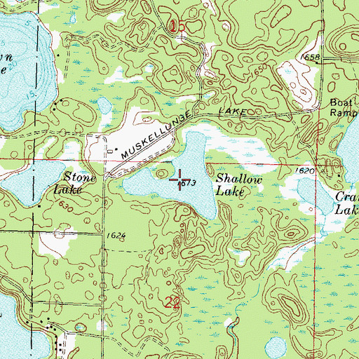 Topographic Map of Shallow Lake, WI