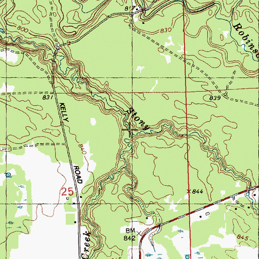 Topographic Map of Shamrock Creek, WI