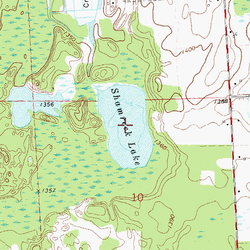 Topographic Map of Shamrock Lake, WI