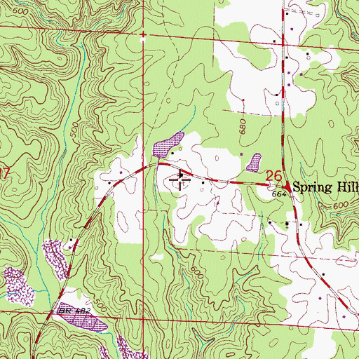 Topographic Map of Spring Hill Cemetery, AL