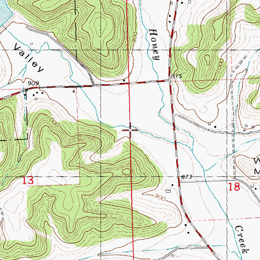 Topographic Map of Shannahan Valley, WI