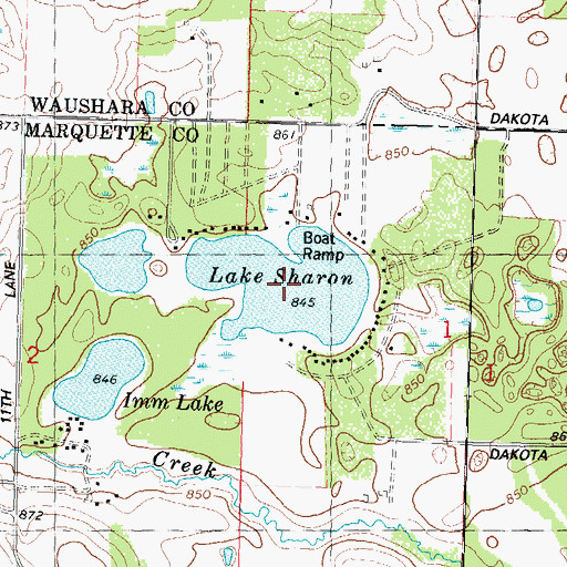 Topographic Map of Lake Sharon, WI