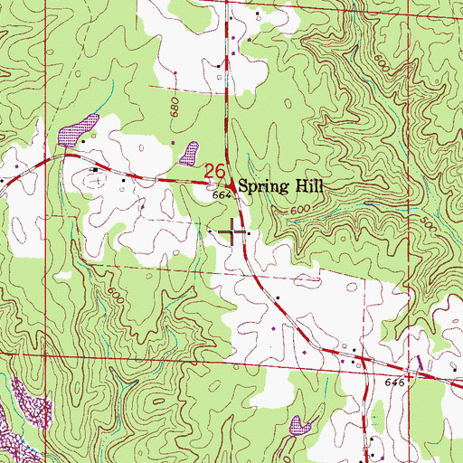 Topographic Map of Spring Hill Church, AL