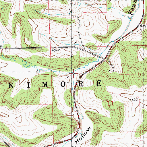 Topographic Map of Shaw Hollow, WI