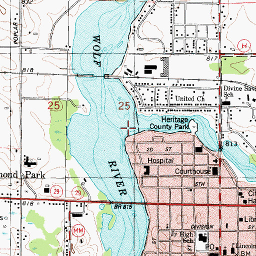 Topographic Map of Shawano Lake Outlet, WI