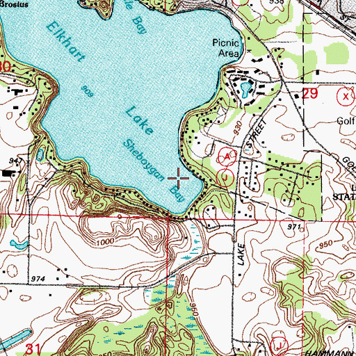 Topographic Map of Sheboygan Bay, WI