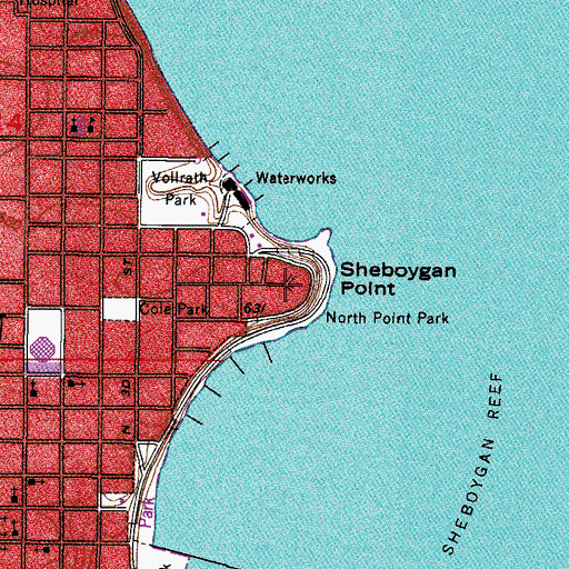 Topographic Map of Sheboygan Point, WI