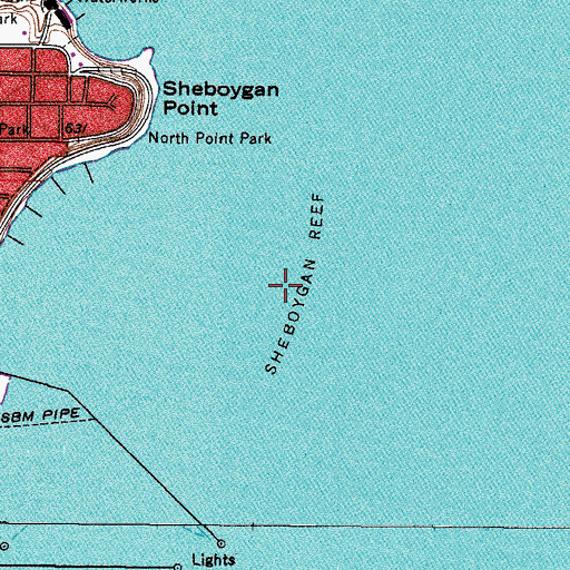 Topographic Map of Sheboygan Reef, WI