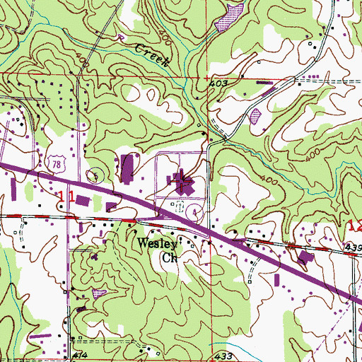 Topographic Map of Walker Baptist Medical Center, AL