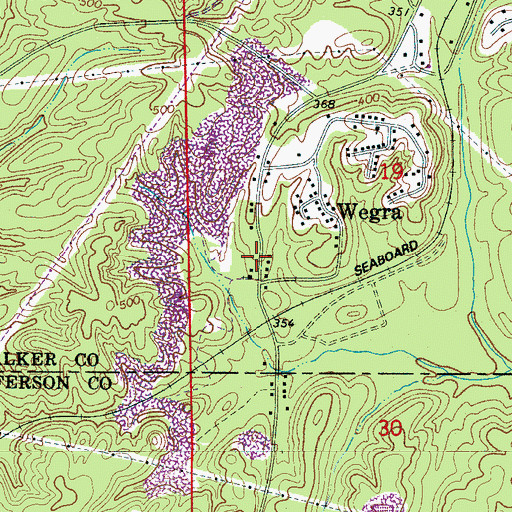 Topographic Map of Wegra Church, AL