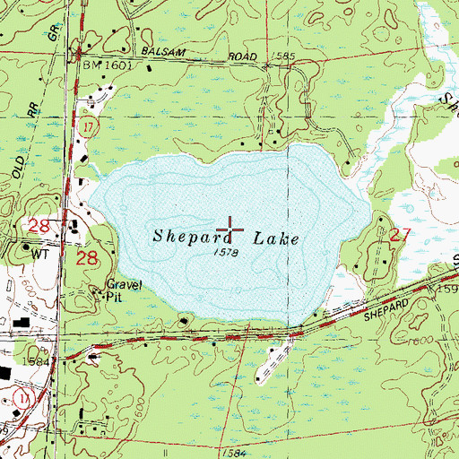 Topographic Map of Shepard Lake, WI