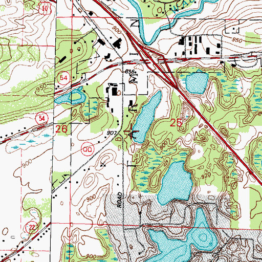Topographic Map of Shepherd of the Lakes Lutheran Church, WI
