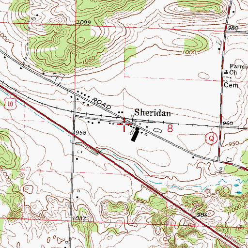 Topographic Map of Sheridan, WI