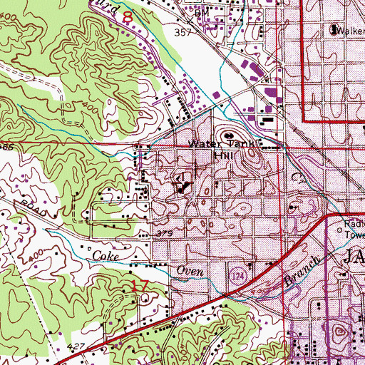Topographic Map of West Jasper Elementary School, AL