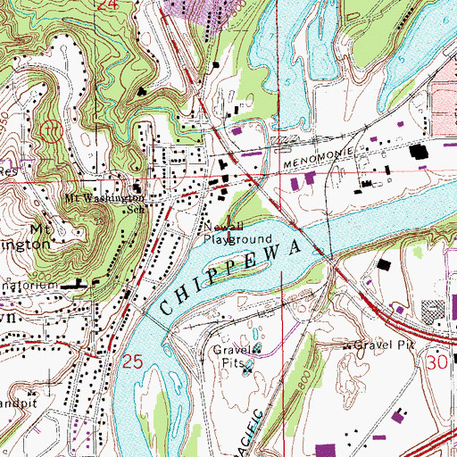 Topographic Map of Sherman Creek, WI