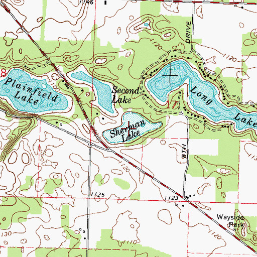 Topographic Map of Sherman Lake, WI