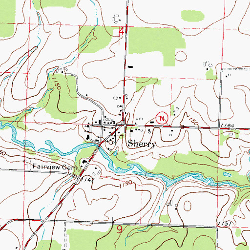 Topographic Map of Sherry, WI