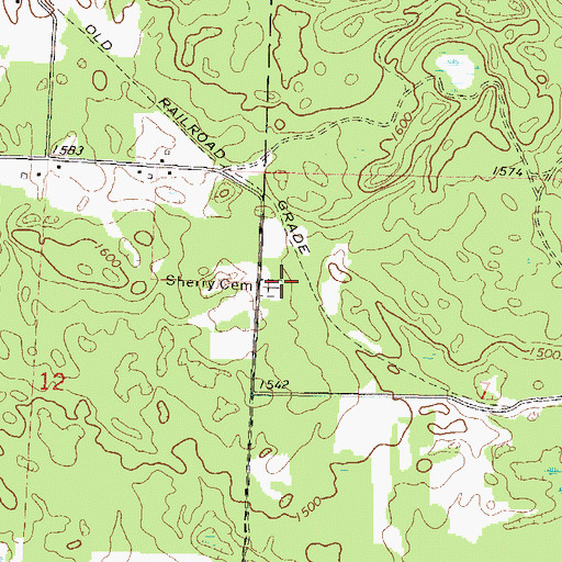 Topographic Map of Sherry Cemetery, WI