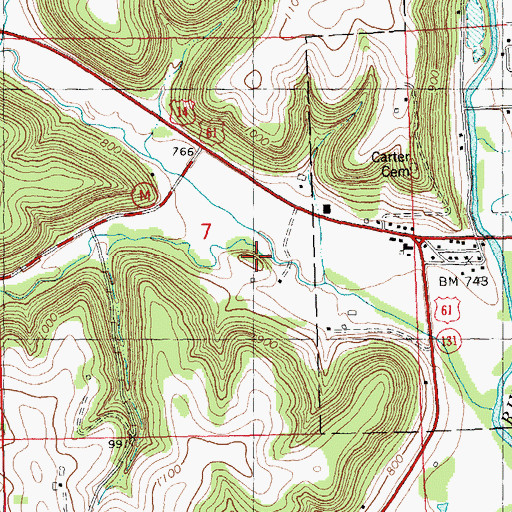Topographic Map of Sherry Creek, WI