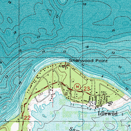 Topographic Map of Sherwood Point, WI