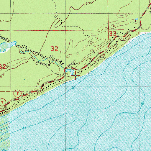 Topographic Map of Shivering Sands Creek, WI