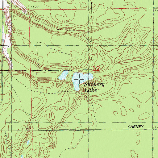 Topographic Map of Shoberg Lake, WI