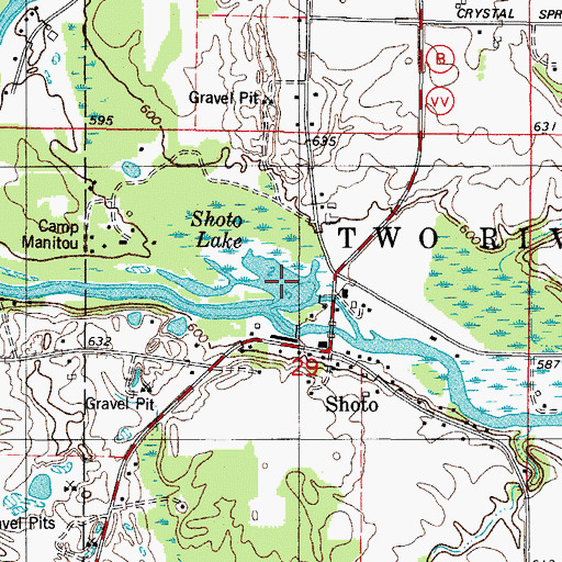 Topographic Map of Shoto Lake, WI