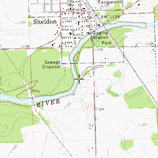 Topographic Map of Shoulder Creek, WI
