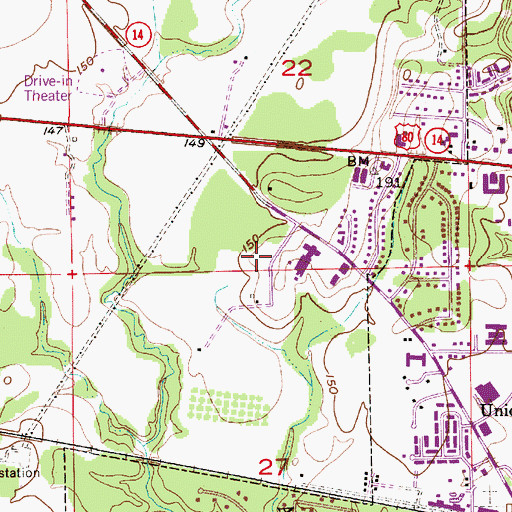 Topographic Map of Cahaba Regional Mental Health Center, AL