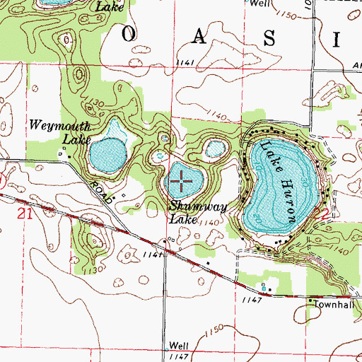 Topographic Map of Shumway Lake, WI