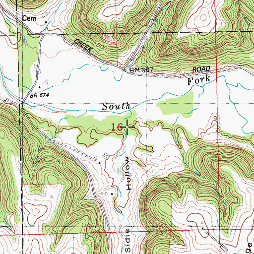 Topographic Map of Sidie Hollow, WI