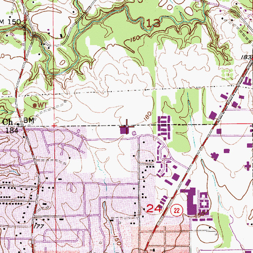 Topographic Map of Cedar Park Elementary School, AL