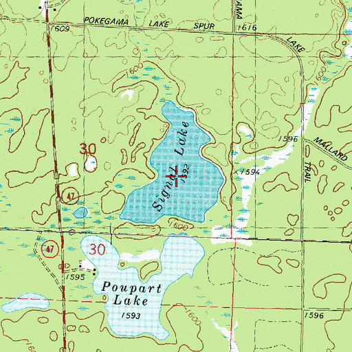 Topographic Map of Signal Lake, WI
