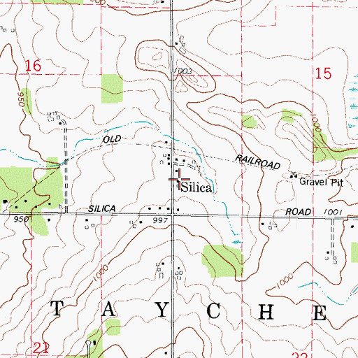 Topographic Map of Silica, WI