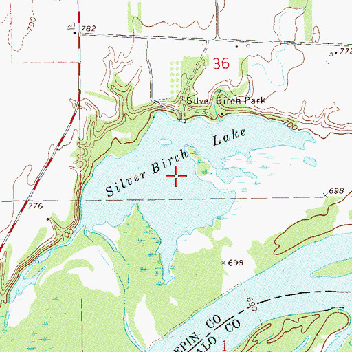 Topographic Map of Silver Birch Lake, WI