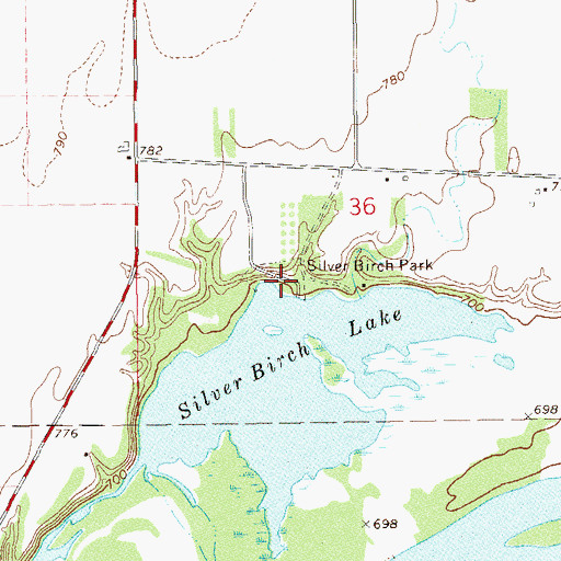 Topographic Map of Silver Birch Park, WI
