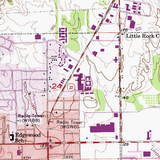 Topographic Map of Citizens Parkway Plaza Shopping Center, AL
