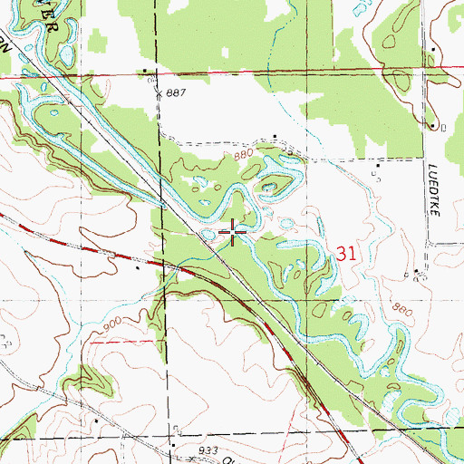 Topographic Map of Silver Creek, WI