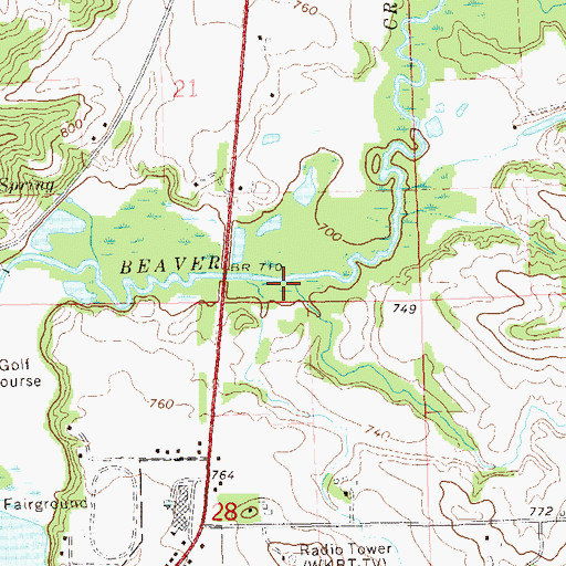 Topographic Map of Silver Creek, WI