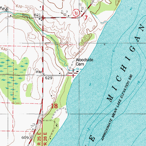 Topographic Map of Silver Creek, WI