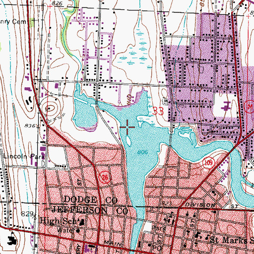 Topographic Map of Silver Creek, WI