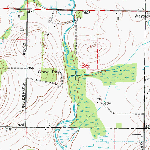 Topographic Map of Silver Creek, WI