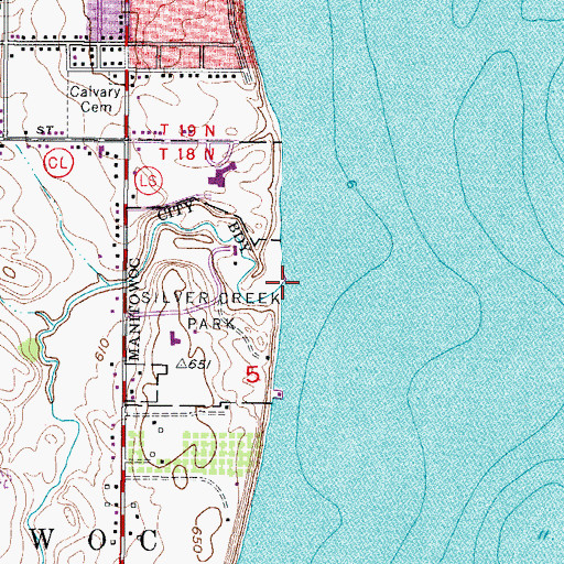 Topographic Map of Silver Creek, WI