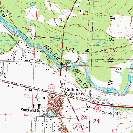 Topographic Map of Silver Creek, WI