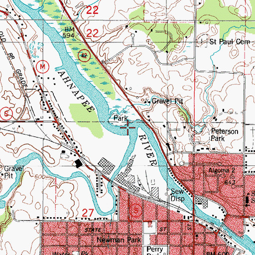 Topographic Map of Silver Creek, WI