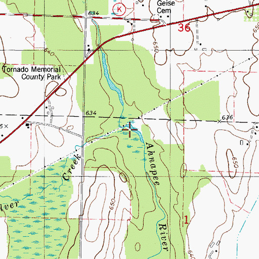 Topographic Map of Silver Creek, WI