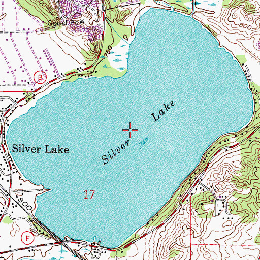 Topographic Map of Silver Lake, WI