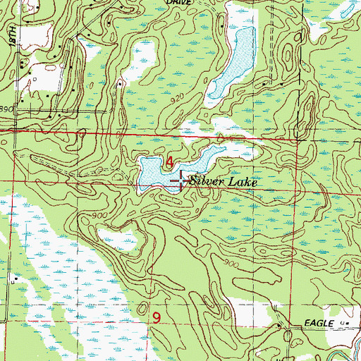 Topographic Map of Silver Lake, WI